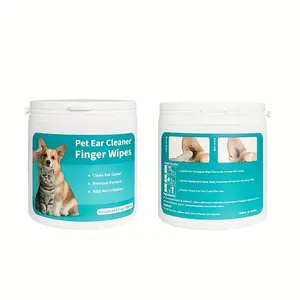 50pcs Pet Wipes for Dogs and Cats, Disposable Finger Wipes for Ear Cleaning, Deodorizing and General Purpose, Wet Wipes for Pets