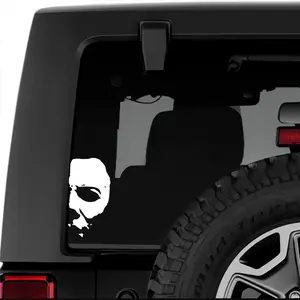 Horror Peeker Vinyl Decal Car Window Halloween Spooky Michael Myers
