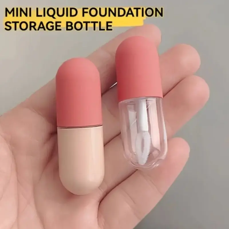 Mini Travel Foundation & Serum Dispenser Bottles, Leak-Proof Brush, Portable Makeup Containers, Transparent Glass Design, Perfect Travel Essentials, Cosmetic, Makeup Container Set, Cosmetics Accessories