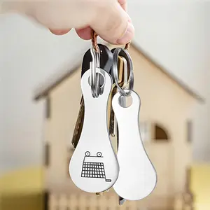 Shopping Cart Token Keychain, 2/4 PCS Stainless Steel or Aluminum Alloy Trolley Coin Key Ring Holder, Reusable Supermarket Shopping Cart Token Pendant Keychain Accessory for Grocery Store Cart Use