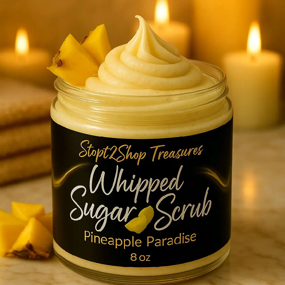 Pineapple Paradise~ Whipped Foam Sugar Scrub Soap Luscious Exfoliating Skincare with Delightful Pineapple Scent Handmade with Premium Ingredients for a Heavenly Fragrance