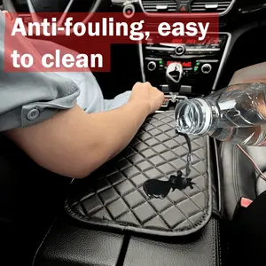 Universal PU Leather Car Armrest Box Cover with Pocket, Extended Length for Enhanced Comfort, Vehicle Console Pad Protector, Storage Solution