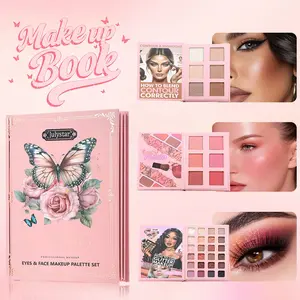 Butterfly Cover 3-Tier Flip Makeup Book Palette | 24 Eyeshadows + 6 Blushes + 6 Highlighters & Contours | All-in-One Portable Makeup Kit, Travel-Friendly, Professional Cosmetics Book Palette Makeup Palette Set for Gift