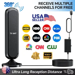 HIDB TV Antenna Digital for Smart TV HD Antena Indoor 4K 360° Signal Amplified indoor TV Antenna for Easy Long Range Reception Installation No Monthly Bill Ultra Long Reception Distance, Outdoorfun