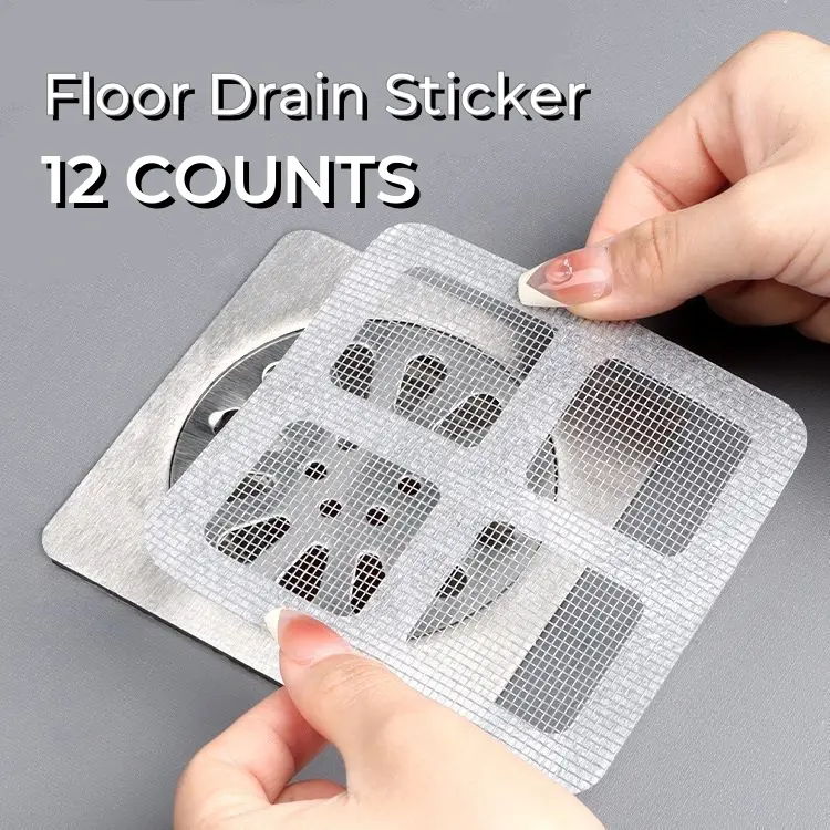 12 Counts Floor Drain Filter Screen, Portable Drain Strainer Cover for Hair Stopper,Sewer Hair Blocking Sticker,Disposable Hair Drain Sticker for Bathroom, Laundry, Bathtub, Kitchen,Sink,Home Bathroom Accessories