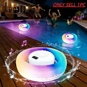 Floating Waterproof Bluetooth-compatible Speaker, Pool Bathroom Outdoor Use, RGB Lights, 10 Modes, Wireless Hands-Free Call, Portable Mini Speaker