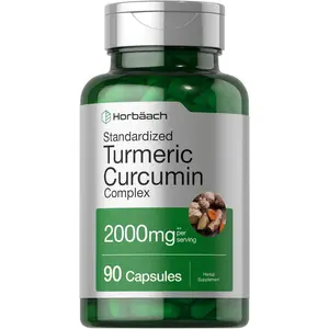 Horbaach Turmeric Curcumin Supplement | 90 Capsules | Complex with Black Pepper | Non-GMO, Gluten Free