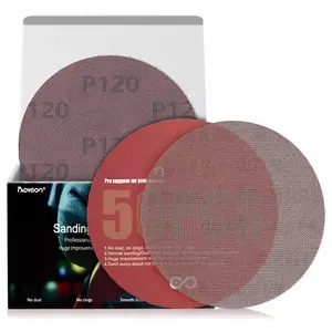6 Inch Sanding Mesh |  Mesh Hook and Loop Sanding Discs | Dust Free Net Sandpaper | 50 Pack 120 Grit | Wet and Dry Sanding Screen | Anti-Clog and Last Longer