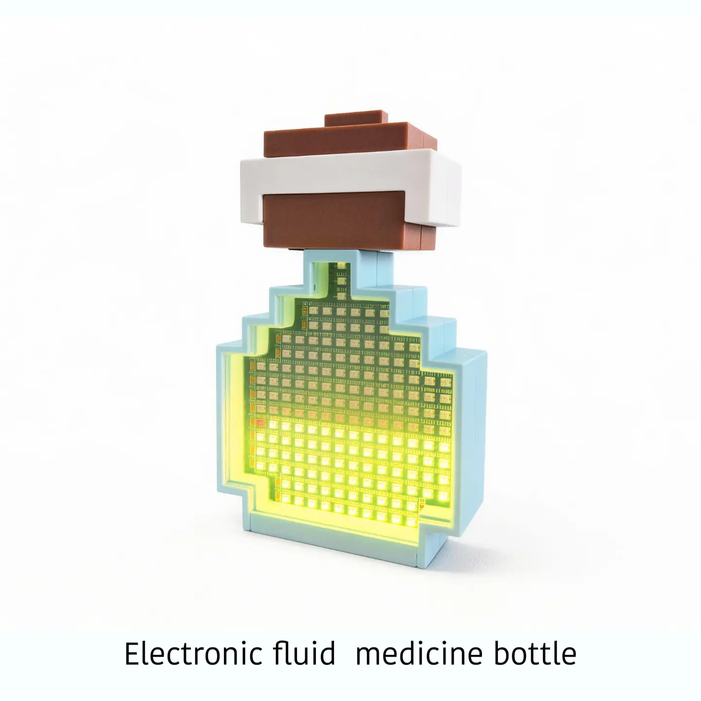 Electronic fluid medicine bottle light color changing LED 15 color portable keychain pendant, shaking variable heart, suitable for carrying backpack pendant during travel, a choice for boys and girls' birthday gifts Valentine's Day gift.