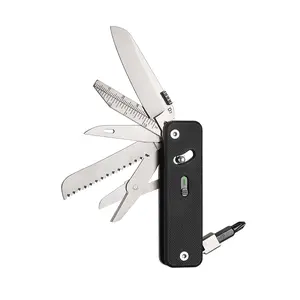 ROXON S503G 9-in-1 Mini EDC Multi-Tool Pocket Knife with G10 Handle, Scissors, Screwdrivers, Awl, Ruler & Tweezers - Ideal for Outdoor, Fishing & Camping