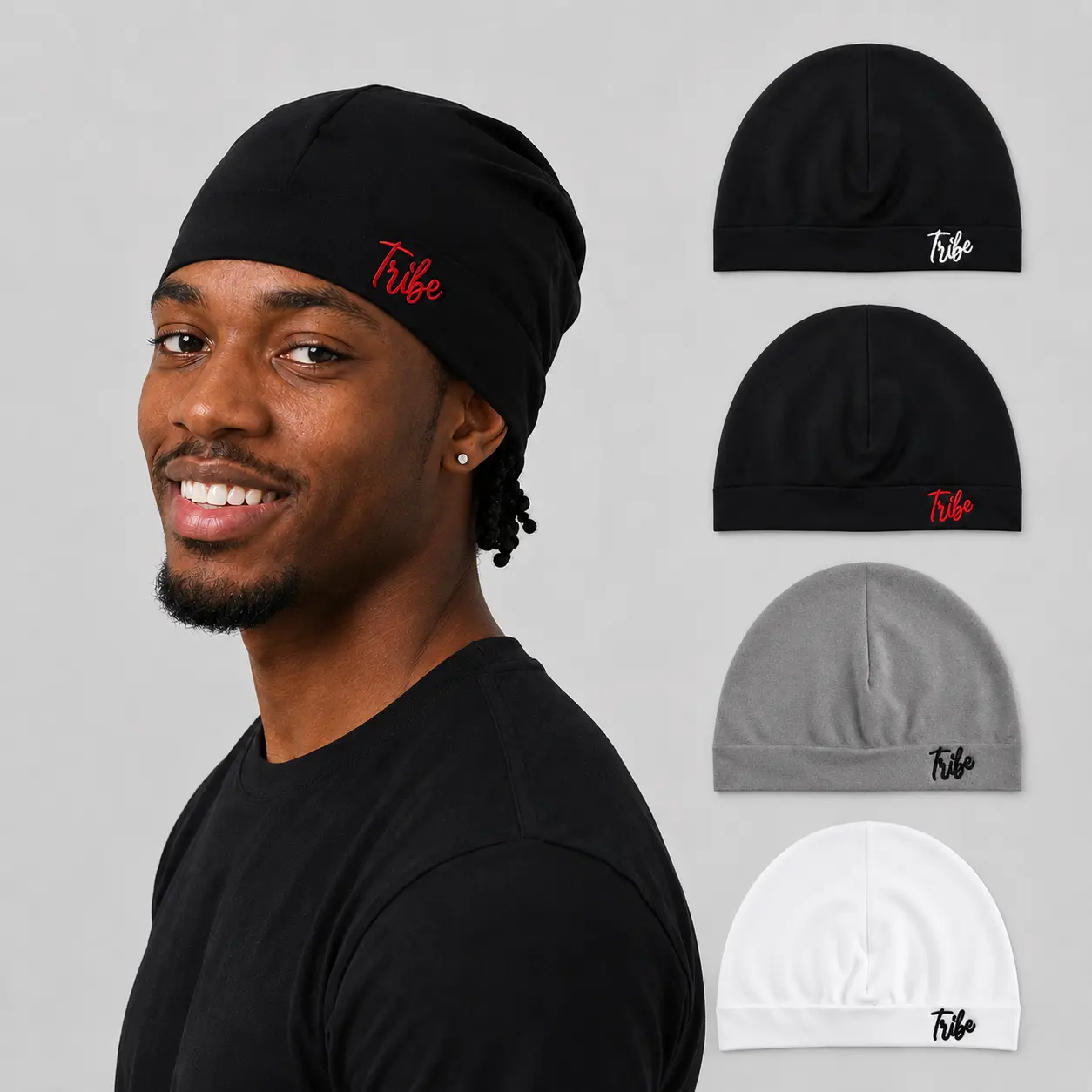 Unisex Lightweight Sportive Beanie Skull Cap – Soft Stretch Fit Cap with Logo Embroidery, 1 Size, Casual Daily Wear & Sporty Urban Style