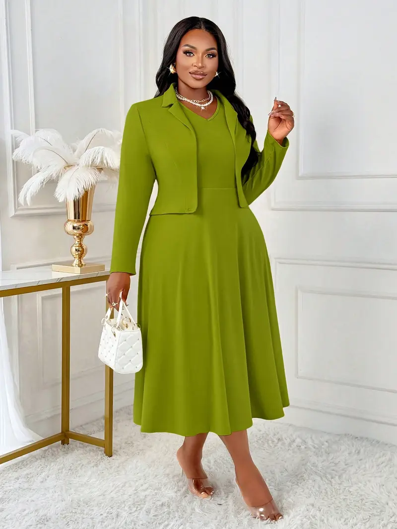 slim fit dress slacks Abby Rose 3190 Plus Size Cocktail Dress Corset Long Sleeve Homecoming Dress Formal Flared 22 / Dolphin Blue main image 0