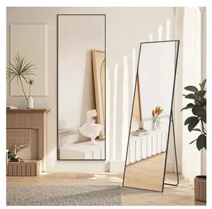 21" x 64" Black Modern Full Length Rectangular Floor Mirror