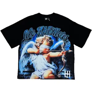 "Blind Cupid Rhinestone Graphic Tee, Gothic Y2K Streetwear Oversized T-Shirt, Black Unisex Cotton Top for Fashion Lovers " 2026