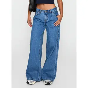 Supercut Low Rise Baggy Pleat Jeans Mid Blue