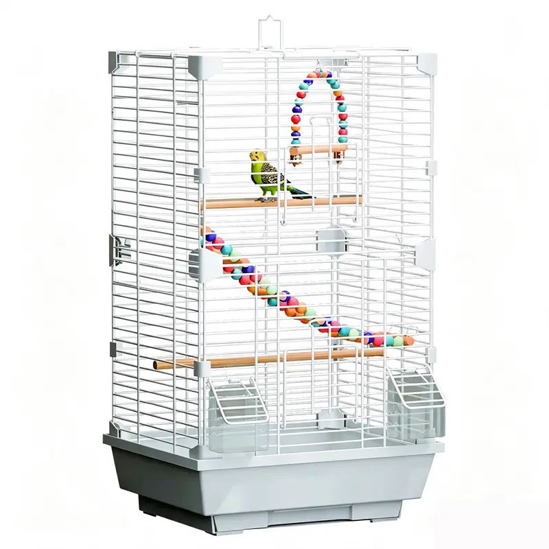 Basic Bird Cage 24.8inch Parrot Cage 24.8 x 14.6 x 11 with Ladder Horizontal Bar 2 Feeders for Small Birds Painted Metal PP Plastic Wood Roosting Perch