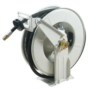 【Summervibes】VEVOR Fuel Hose Reel, 1/2" x 50', Extra Long Retractable Machine Oil Hose Reel, Spring Driven Auto Swivel Rewind, Heavy-Duty Carbon Steel Construction with Hose for Auto Repair, Industries, 2300 PSI