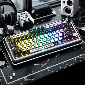 Brainstorm Theme PBT Material MSA Profile Keycaps Set, 122 Keys Four-Sided Side-Lit Dye-Sub Keycaps, Compatible with 61-68-75-87-104 Key Mechanical Keyboards, Suitable for Keyboard Beautification Decoration, E-sports Gaming, Desktop Transformation
