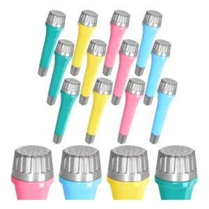 12 Pcs Small Plastic Microphones Bulk, Toy Set Birthday Party Favors Stage Prop for Girls and Boys( 5 Inch Tall) Pink,Blue,Yellow,Green - Home Improvement.