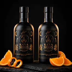 Kava Moon Alcohol-Free Adult Beverage - Kava Root Extract Drink, Signature Citrus Zest Flavor, No Added Sugar, Low Calories, Fat Free, Filtered Water Base, Room Temp - 2-Pack