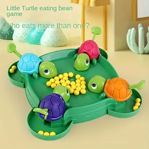 1 Set Hungry Little Turtle Game, Parent-Child Interactive Multiplayer Desktop Game, Educational Toy, Game Gift for Christmas and Halloween, Turtle Eating Beads and Beans, Little Frog Eating Beans, Stress-Relief Press and for THINK Desktop Competitive