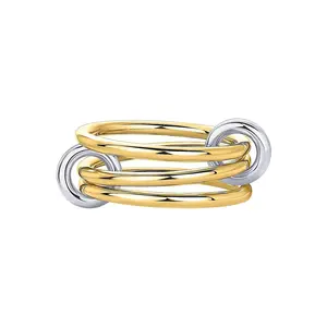 Chunky Punk Ring for Women, Edgy Goth Style Statement Jewelry, Bold Splice Design Fashion Costume Accessory