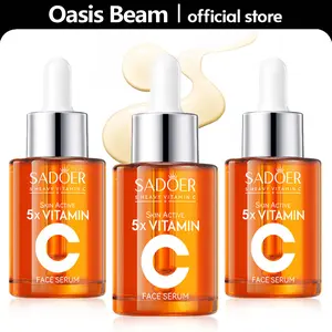 【BUY 1 GET 2 FREE】Vitamin C Face Serum 30ML Hydrating Essence with Hyaluronic Acid & Centella for Dull Skin Uneven Tone Fine Lines Pores Dry Skin Moisturizing Toner Deep Nourishing Repairing Collagen Aloe Vera Hydrate vitamin c serums