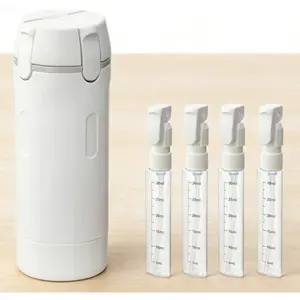 4-in-1 leak-proof travel refillable bottle set, reusable round plastic containers, suitable for shampoo, conditioner, body wash and lotion, portable toiletries travel set