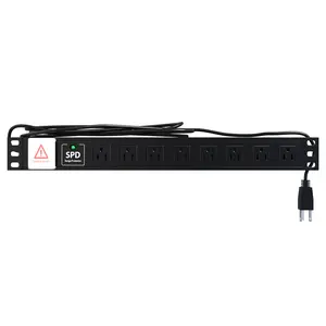 8Ways Sockets Power Distribution Unit 1U - Compatible with Various Devices, Ideal for Power Distribution and Management Multifunctional Power Strip with Surge Protection