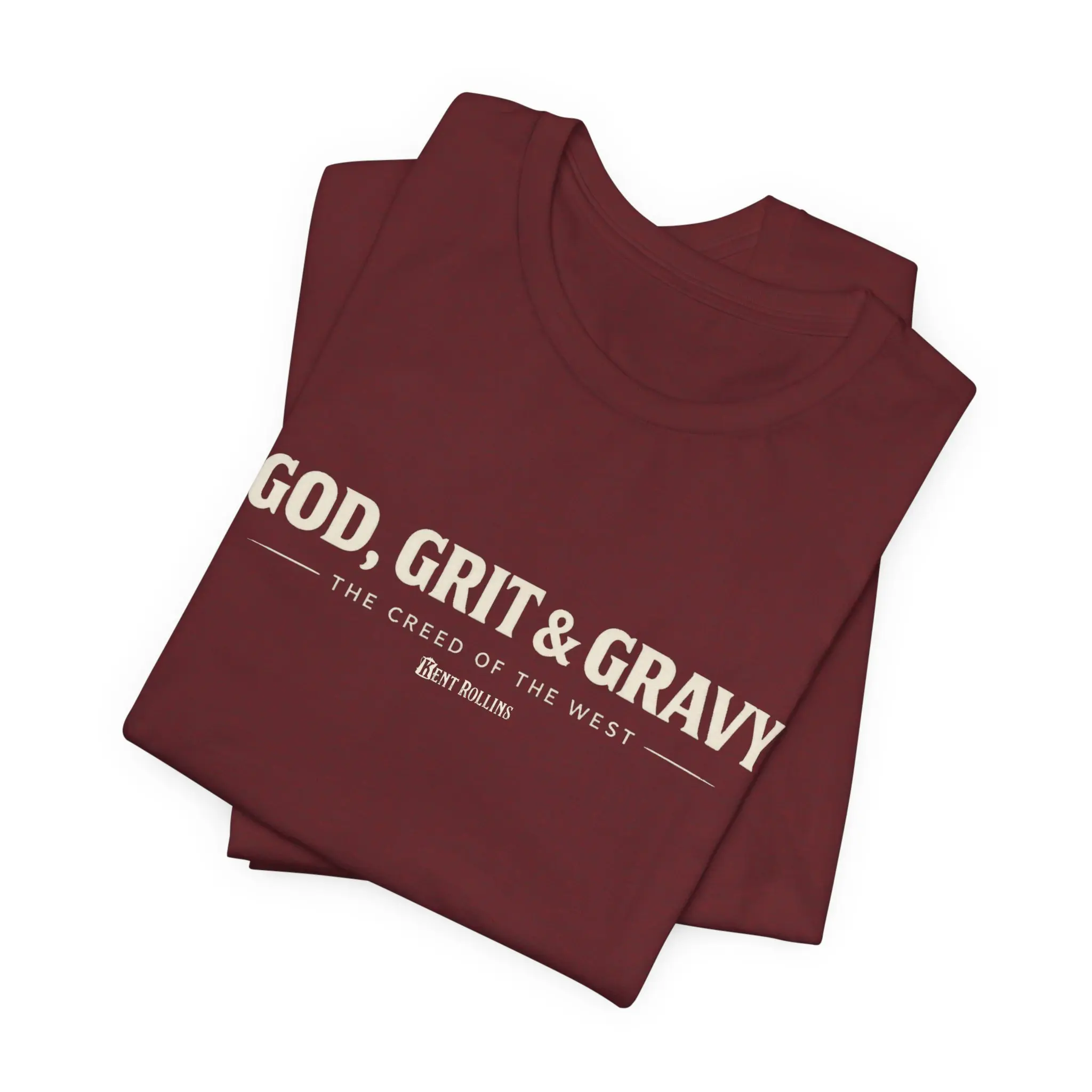 Unisex Graphic T-shirt 'God, Grit & Gravy', Super Soft 100% Airlume Cotton Short Sleeve Crewneck, Tshirt, Shortsleeve, Casual, Top