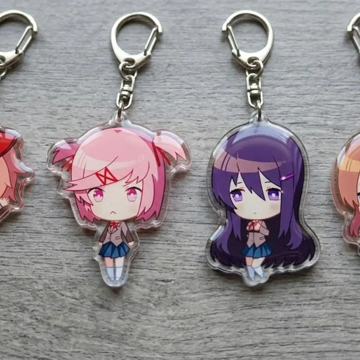 DDLC Acrylic Keychain , Monika Natsuki Yuri Sayori Bag Charm, Kawaii Game Accessory