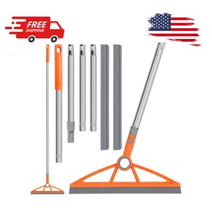 2-in-1 Air Broom, 180° Rotating 54 Inch Adjustable Silicone Rubber Broom