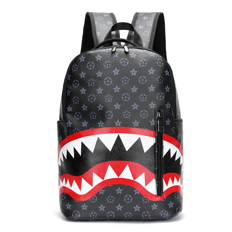 Large Capacity Shark Graphic Backpack Sprayground Style Bookbag for Students, Work, Sports and Outdoor Use