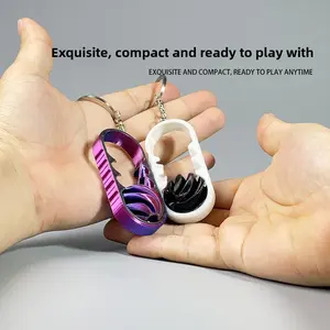 3D Printed Stress Relief Finger Spinner, Spiral Ball 3D Structure Ornament, Dual Color Vortex Keychain Pendant, Unique Desk Decor, Compact Size, Fidget Keychain