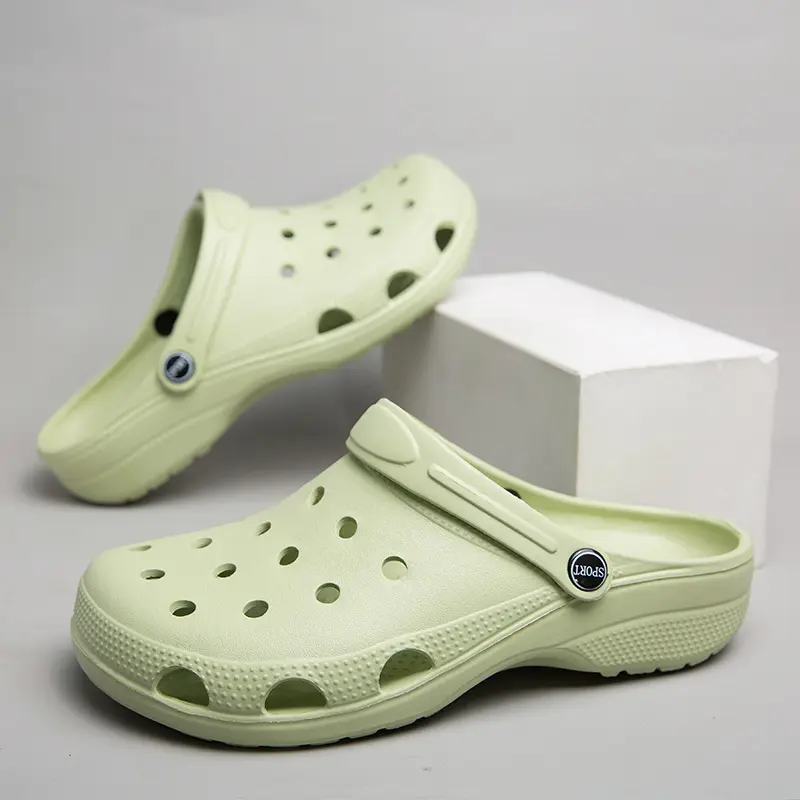 Men’s Closed-Toe Casual Footwear Slide - New Summer Solid Color Plain EVA Upper Round Toe Ankle Height Clogs, Couples Matching Slide-On Slippers for Garden, Beach Use