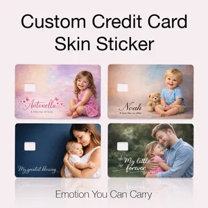 Custom Credit Card Skin Stickers – Personalized Card Skins Pack of 4 | Diseños personalizados con nombre, foto o logo | Vinilo premium protector para tarjetas débito/crédito | Regalo único aesthetic | 4 por $9