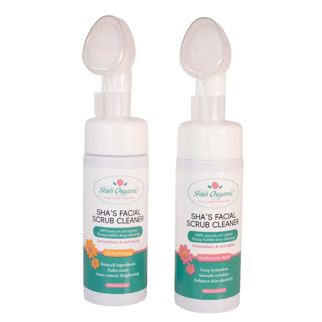 Sha's Organic Skincare 3-Piece Watermelon Cleanser & Toner Set - Exfoliating Scrub, Pore Cleansing Exfoliator, Acne Care, Brightening, Moisturizing, Smooth, All Skin Types, Self Care Products, Facial Cleansing, Fruit, Oiliness & Visible Pores, Multi-Pack,