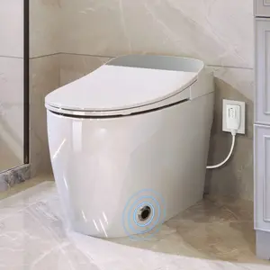 [Bellemave] Heated Seat One-Piece Smart Toilet, Auto Flush, Foot Sensor Flush, White Night Light, Knob Control, Power Outage Flush, Soft Close Lid, White