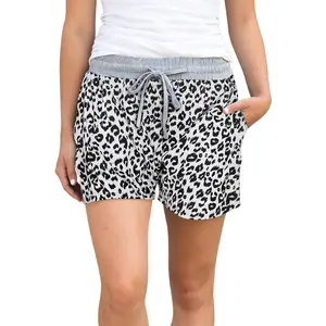 White Leopard Print Shorts