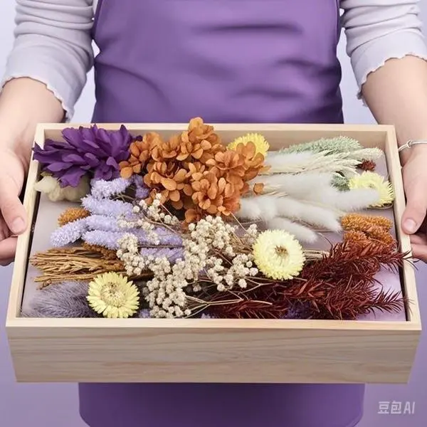 Orange Mini Decorative Dried Flowers Set - DIY Bouquet Kit, Bulk Wreath-Making Supplies, Fall-Themed Home & Desktop Decor
