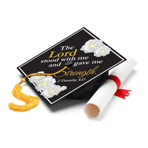 The Lord Stood With Me and Gave Me Strength Graduation Cap Topper