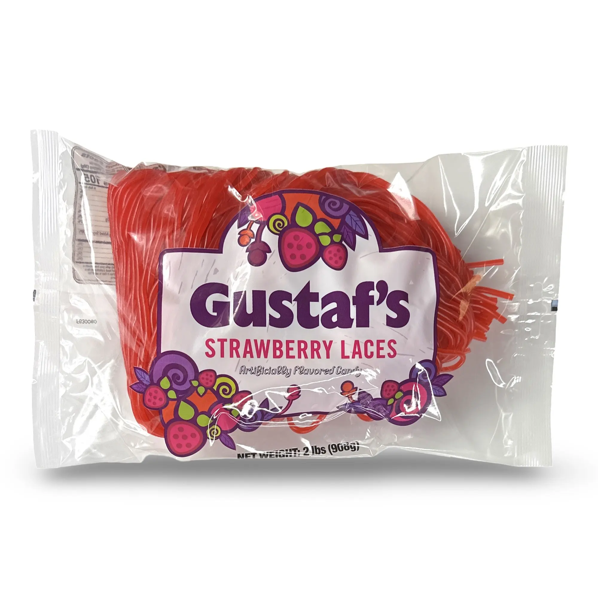 Gustaf's Candy Sweet Licorice Laces Bulk Bags, Strawberry, 2 lb. Gustaf's Candy Sweet Licorice Laces Bulk Bags, Strawberry, 2 lb.