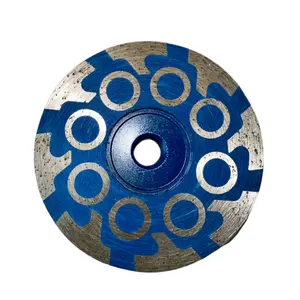 Pro Diamond Resin Cup Wheels 4" COARSE (blue resin) 5/8-11 (Granite/Stone)