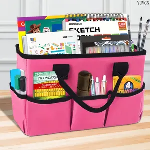Large-Capacity Multi-Pocket Organizer Tote, Portable Craft & Sewing Supplies Storage Bag with Expandable Design, Durable Handbag in 4 Colors, Ideal Gift for Hobbyists