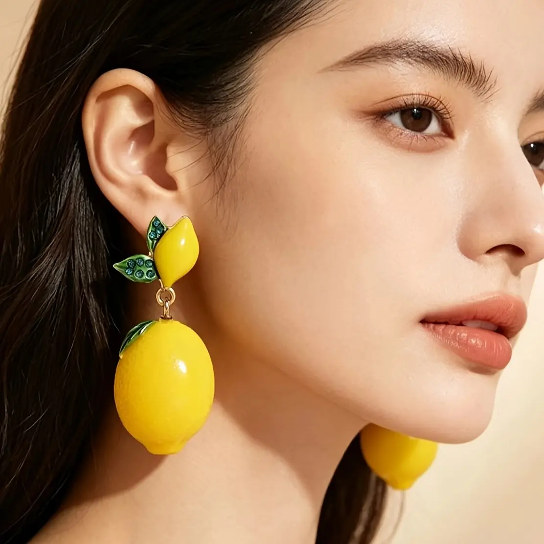 Lemon Fruit Pendant Earrings (1 Pair), Comfortable Fashion Costume Jewelry for Daily Wear