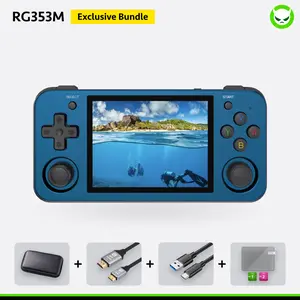 Anbernic RG353M Handheld Game Console【Buy 1 Get 1 HDMI 4K Cable+1 Fancy Case+1 Screen Protector+1 Type-C Cable 】Aluminum Alloy Metal Dual OS Android 11 Linux System 5G WiFi 4.2 Bluetooth HDMI Touch Screen Ready to Play Durability
