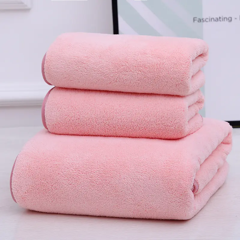 Coral Fleece 3-Piece Bath Towel Set - Extra Large Thick Absorbent Lint-Free for Home Use premium bath towel toilet  wax  ring cheese Wall Mounted Shower Shelf disposable  face Vintage Handcrafted Camel Curtain