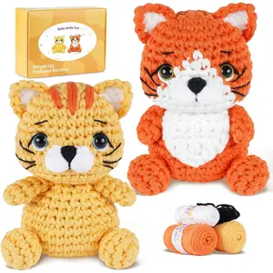 Crochet Kit for Beginners, Learn to Crochet, Include Easy Knitting Soft Yarn, Step-by-Step Video Tutorial, Hook, Holiday Birthday  Adults (2pack )