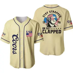 Coors Washington 1776 Baseball Jersey – 4th of July Coors Beer USA Flag Party Shirt