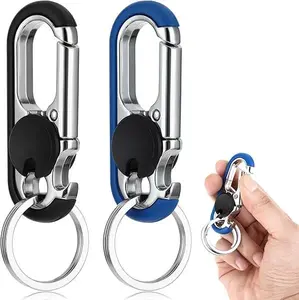 2pcs Keychains for Men, Anti-Loss Key Rings for Car Keys, Heavy Duty Key Ring with Double Keyrings, Keychain for Car Keys Personalized Car Keychain for Unisex Double Ring Design